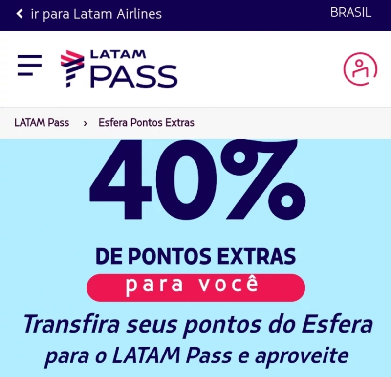 Receba De Milhas B Nus Na Transfer Ncia Pontos Esfera Para Latam Pass