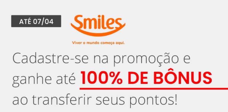 Até 100% de bônus ao transferir pontos Esfera para Smiles