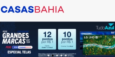 Até 12 milhas por real com a parceria Casas Bahia e TudoAzul