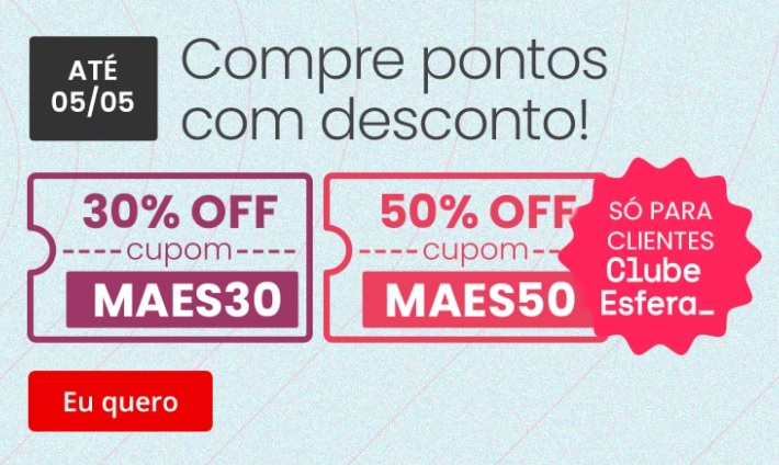 Compra de pontos Esfera com até 50% de desconto