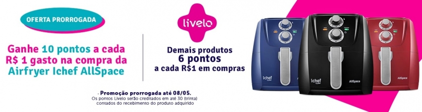 Até 10 pontos Livelo por real em produtos selecionados da Polishop