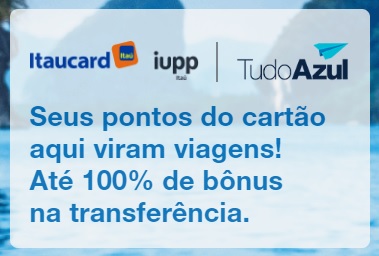 Transfira seus pontos Iupp incluindo PDA para TudoAzul com até 100% de bônus