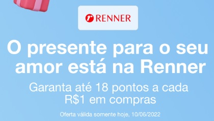 TudoAzul e Renner oferecem até 18 milhas por real