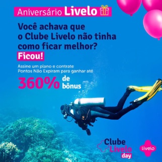 Clube Livelo oferece até 360% de pontos bônus para novas adesões