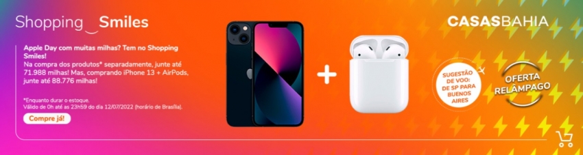 Casas Bahia e Smiles oferecem até 12 milhas por real em Apple Day