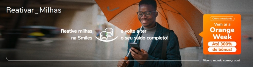 Até 300% de bônus para reativar milhas Smiles