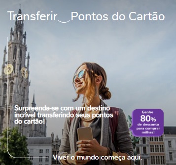 Transfira pontos do cartão e ganhe 80% de desconto na compra de milhas Smiles
