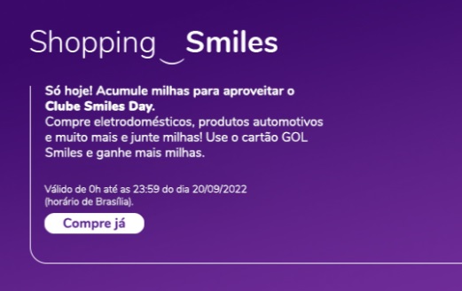 Até 15 milhas Smiles por real comprando do parceiro Ponto