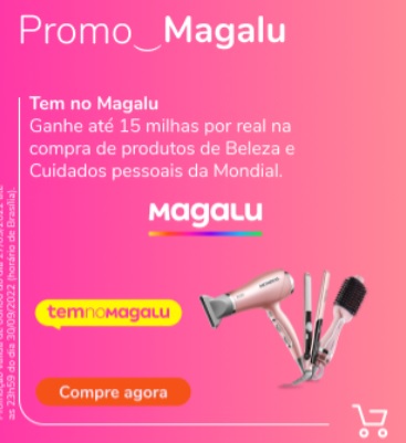 Smiles e Magazine Luiza oferecem até 15 milhas por real em compras