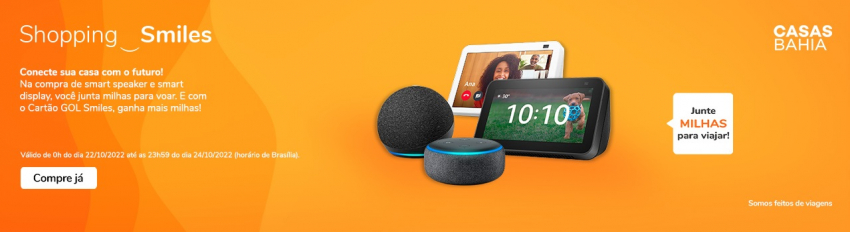 Smiles e Casas Bahia oferecem até 10 milhas por real em compras