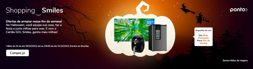 Smiles e Ponto Frio oferecem até 10 milhas por real em compras