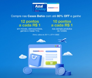 TudoAzul e Casas Bahia dão até 12 milhas por real