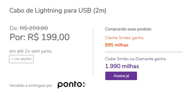 Smiles e Ponto Frio oferecem até 10 milhas por real em compras