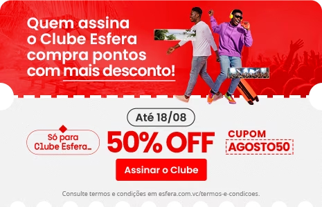 Compra de Pontos Esfera: Descontos de até 50% + 12x sem juros