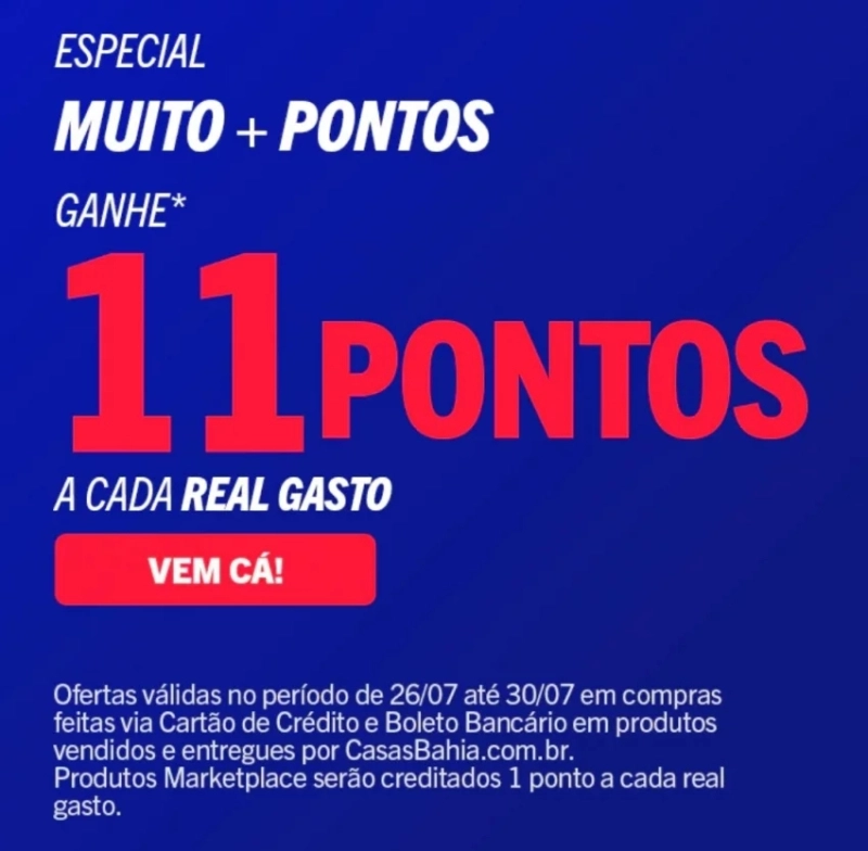 TudoAzul e Casas Bahia oferecem 11 milhas por real