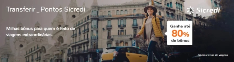 Até 80% de bônus na transferência de pontos Sicredi para Smiles + voucher de 15% para voar com a GOL