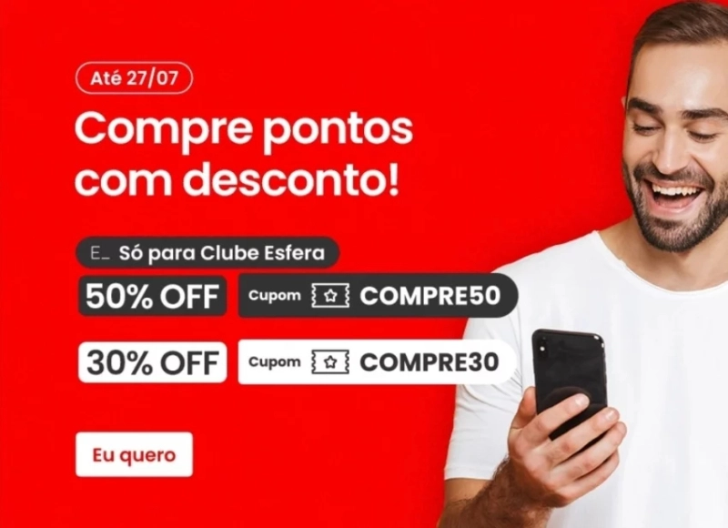 Esfera vende pontos com até 50% de desconto