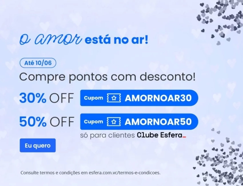 Esfera vende pontos com até 50% de desconto