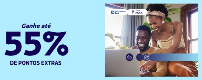 Transfira pontos do Porto Seguro Bank para a Latam Pass com até 55% de bônus