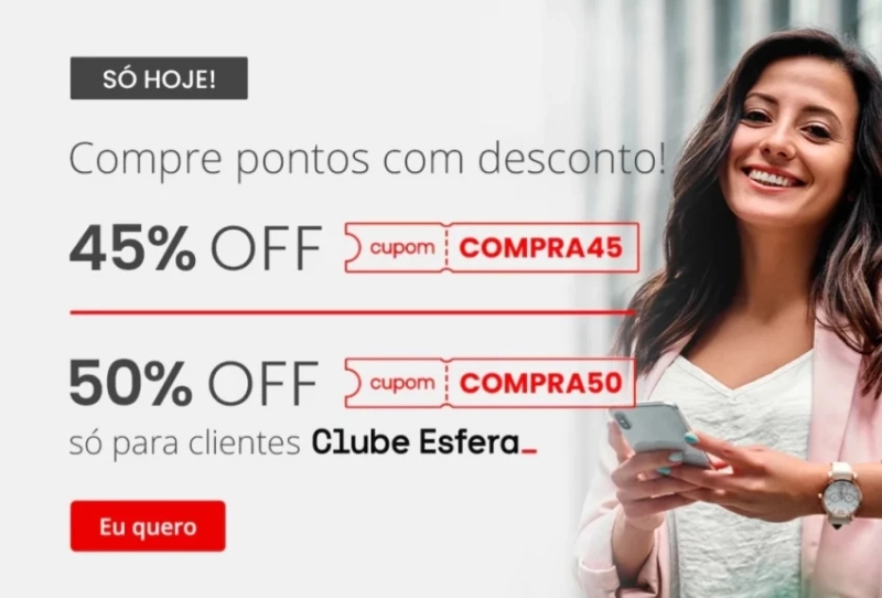 Compra de pontos ESFERA com até 50% de desconto