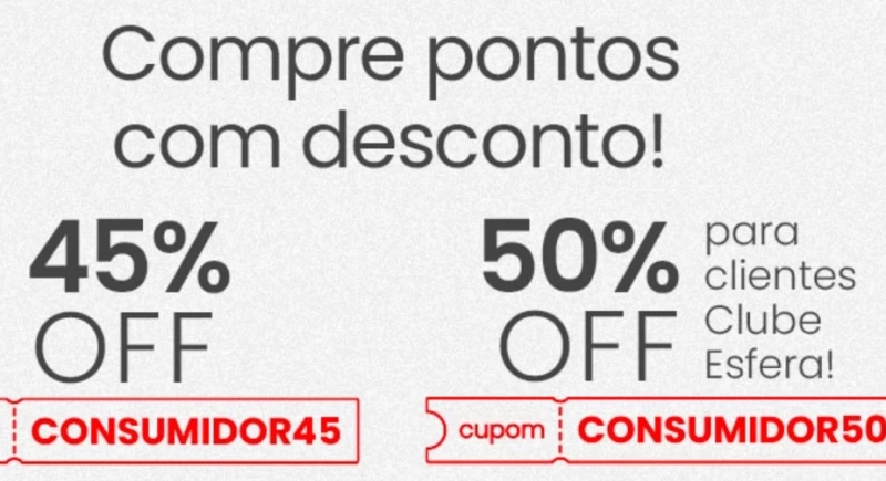 Compre pontos Esfera com até 50% de desconto