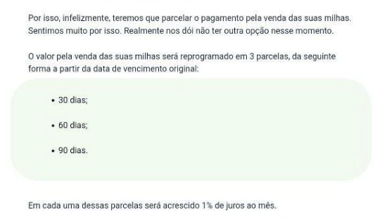 Aviso da MaxMilhas: Pagamento Parcelado com Acréscimo de 1% de Juros