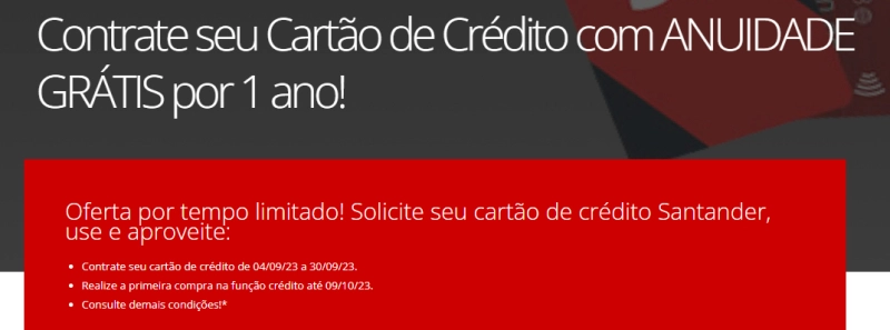 Santander Prorroga Isenção de Anuidade em Cartões de Crédito