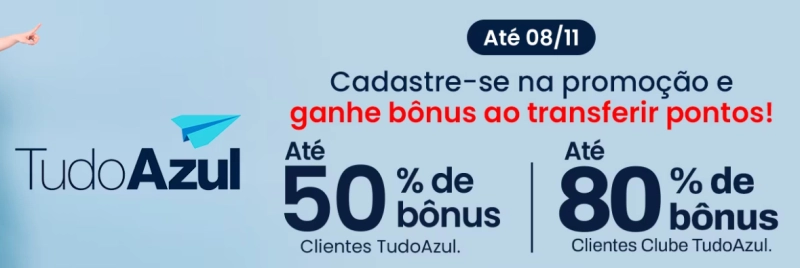 Promoção de Transferência Bonificada Esfera para Tudo Azul