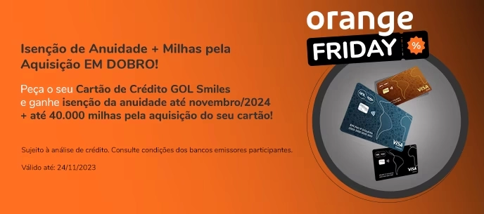 Cartão Gol Smiles com até 40k Milhas + Anuidade Grátis