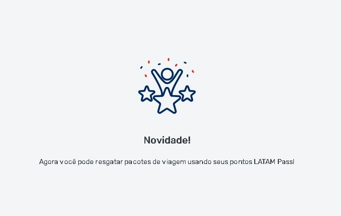 Novidade: resgate pacotes com pontos Latam Pass