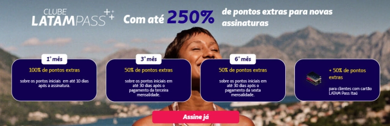 Clube Latam Pass com até 250 bônus para novos membros Clube Latam Pass com até 250 bônus para novos membros