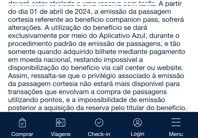 Azul vai mudar regra da passagem cortesia do Companion Pass