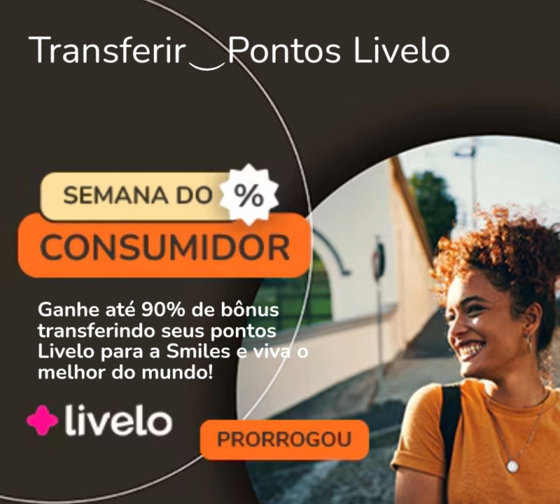 Transferência da Livelo para Smiles com Bônus de até 90% Transferência da Livelo para Smiles com Bônus de até 90%