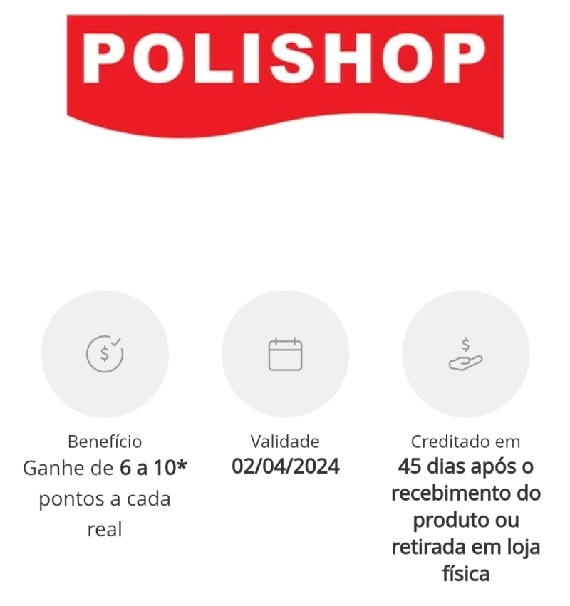 Esfera e Polishop oferecem até 10 pontos por real gastos