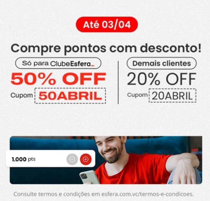 Esfera Santander: Descontos de até 50% na Compra de Pontos! Esfera Santander: Descontos de até 50% na Compra de Pontos!