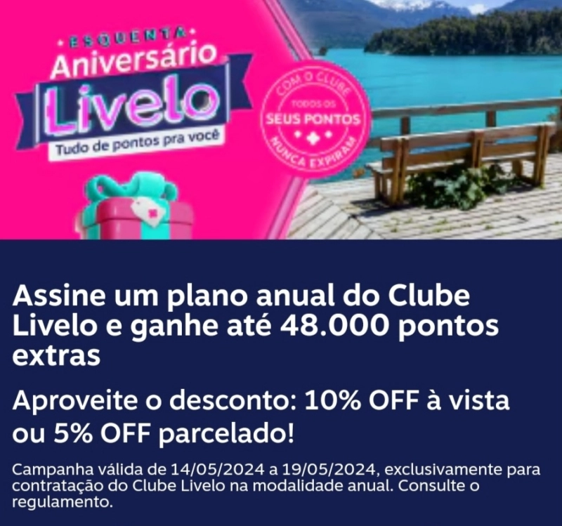 Aniversário Livelo: até 88.000 pontos bônus - CPM R$ 26,33! Aniversário Livelo: até 88.000 pontos bônus - CPM R$ 26,33!