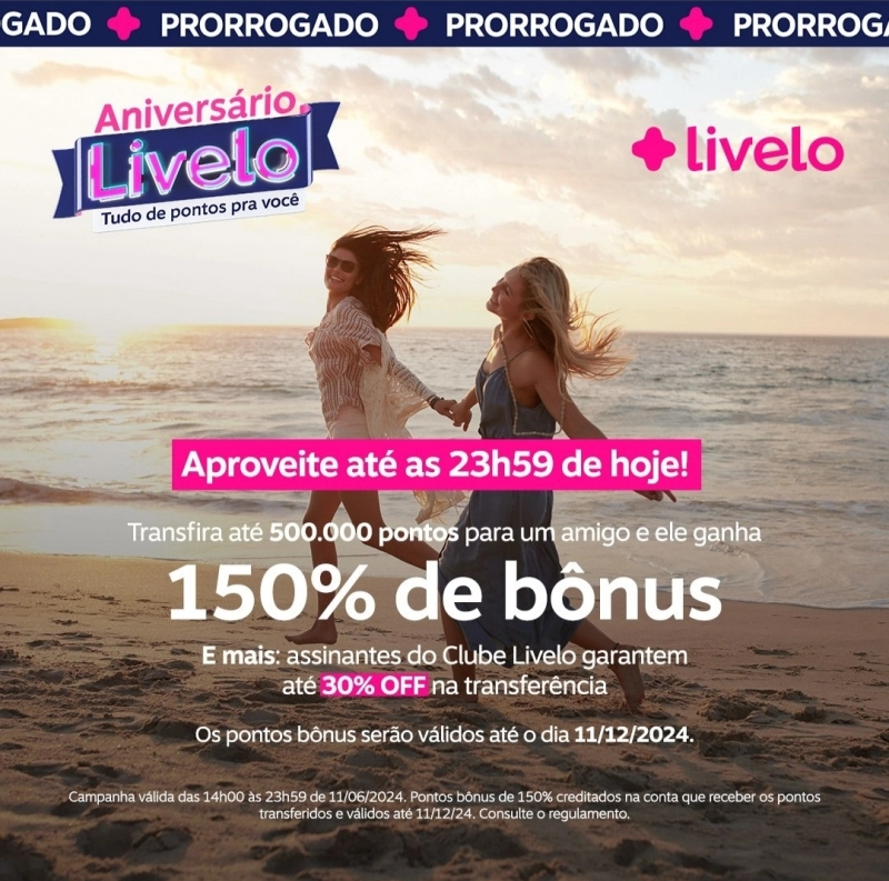 Livelo: 150% Bônus + 30% Desconto nas Transferências Hoje!