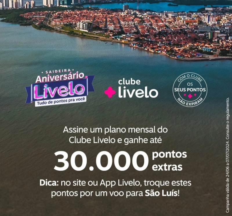 Ganhe até 30.000 Pontos no Clube Livelo! Oferta Imperdível! Ganhe até 30.000 Pontos no Clube Livelo! Oferta Imperdível!