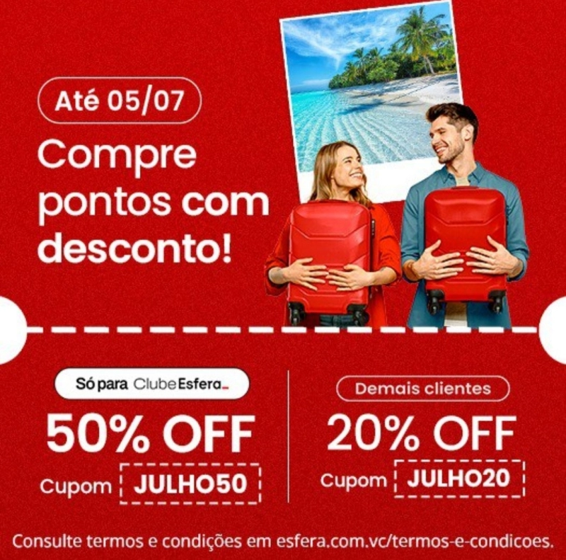 Esfera: Até 50% de Desconto em Pontos com Parcelamento 12x