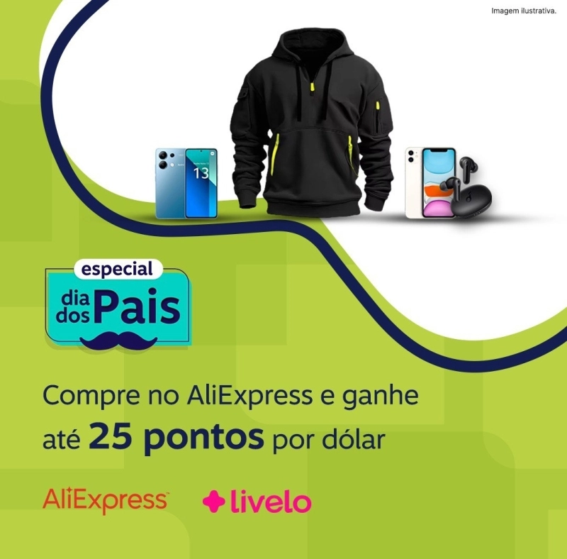 Ganhe até 25 pontos por dólar no AliExpress com a Livelo! Ganhe até 25 pontos por dólar no AliExpress com a Livelo!