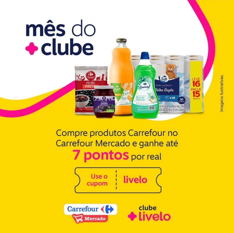 Ganhe até 7 pontos por real no Carrefour com Livelo! Ganhe até 7 pontos por real no Carrefour com Livelo!
