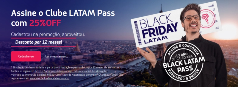 Último Dia: 25% de Desconto no Clube LATAM Pass!