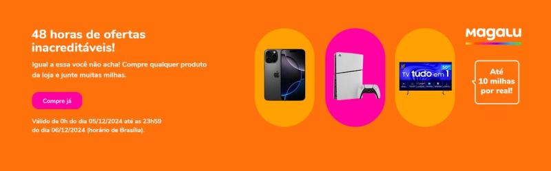 Acumule Até 10 Milhas por Real no Magalu com Smiles! Acumule Até 10 Milhas por Real no Magalu com Smiles!