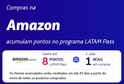 Ganhe Até 8 Pontos por Real na Amazon com LATAM Pass