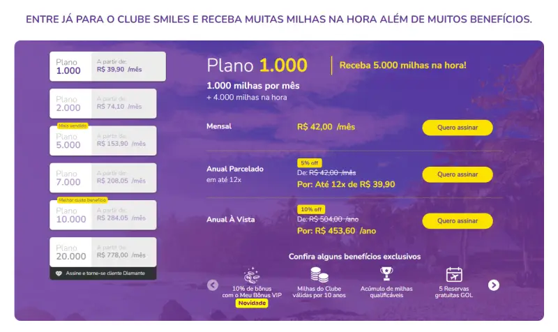 Receba até 20.000 milhas Smiles na hora!