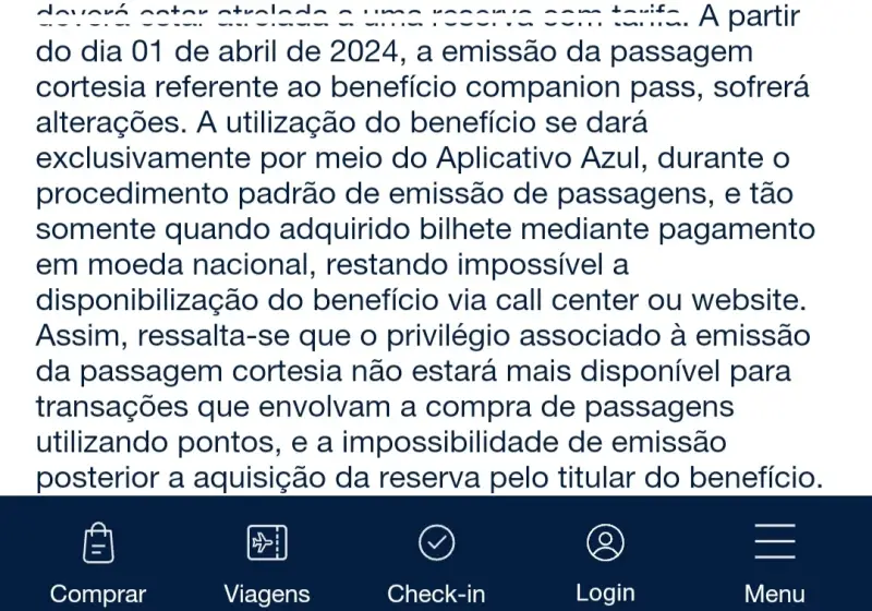 Mudança no Companion Pass do Cartão Itaú TudoAzul Infinite