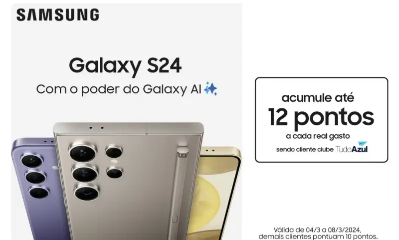 Ponto com TudoAzul oferecem até 12 pontos por real gastos