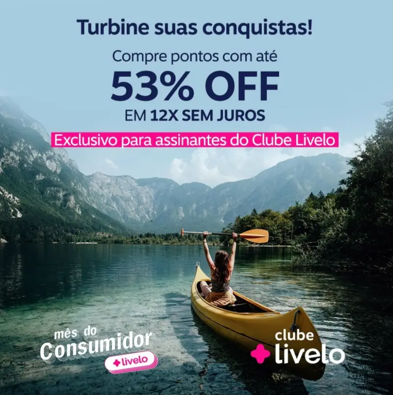 Compre pontos Livelo com até 53% de desconto