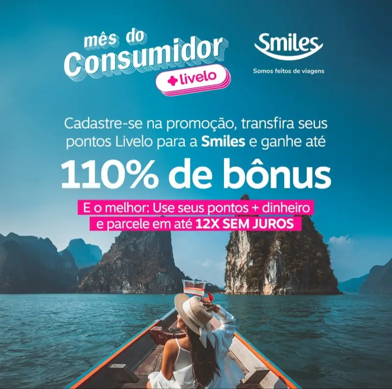 Livelo & Smiles: até 110% de Bônus na Transferência