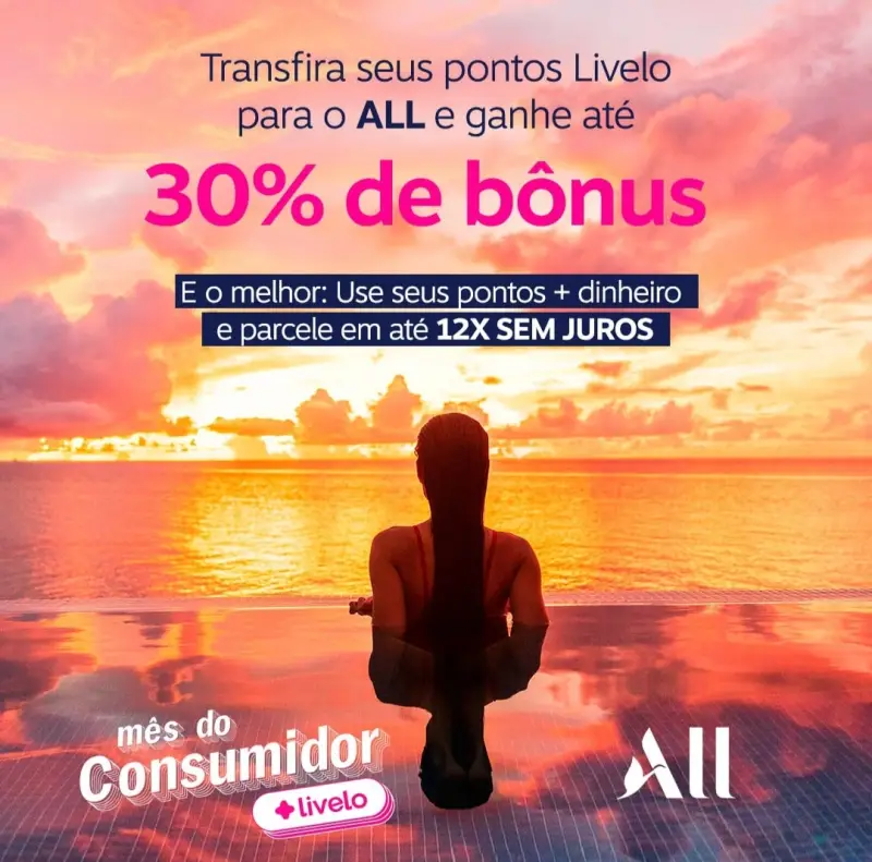 Mande Pontos Livelo e Ganhe até 30% de Bônus no ALL Accor
